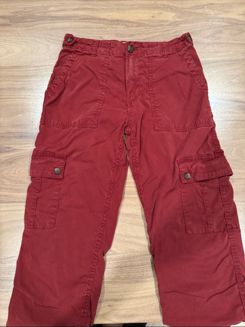 Anthropologie Red Cargo Jogger Pants – Relaxed Fit Utility Pants – Size 25 - Picture 4 of 8